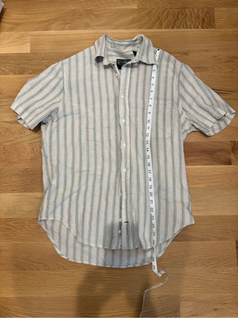 Gitman Brothers Vintage: Short-Sleeve Stripe Button-Up Shirt (size medium)